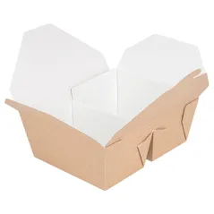 BOÎTES AMÉRICAINES 2 COMPART. THEPACK 675 + 6 75 ML 15,2x12,1x6,5 CM NATUREL CARTON NANO-MICRO + PP (300 UNITÉ)